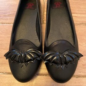 Strange Cvlt Black Bat Lydia Flats